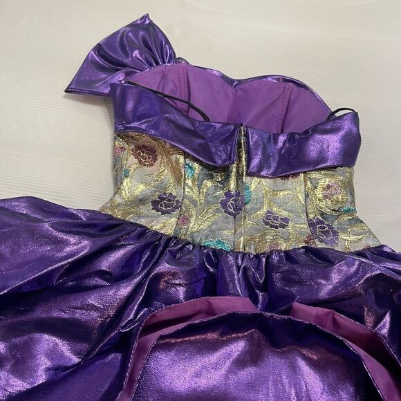 Mike Benet VTG  80s Purple Peplum Dress Size 6 - Picture 11 of 11